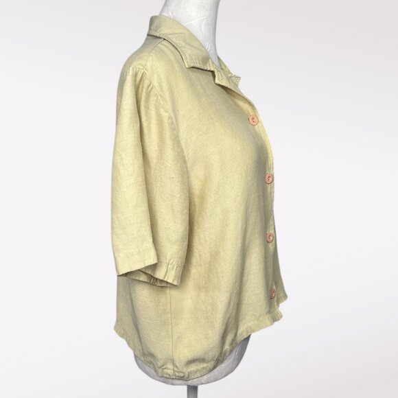 Vintage Stillo Collection Linen Rayon Button Up Shirt Made In USA Small - Picture 4 of 9